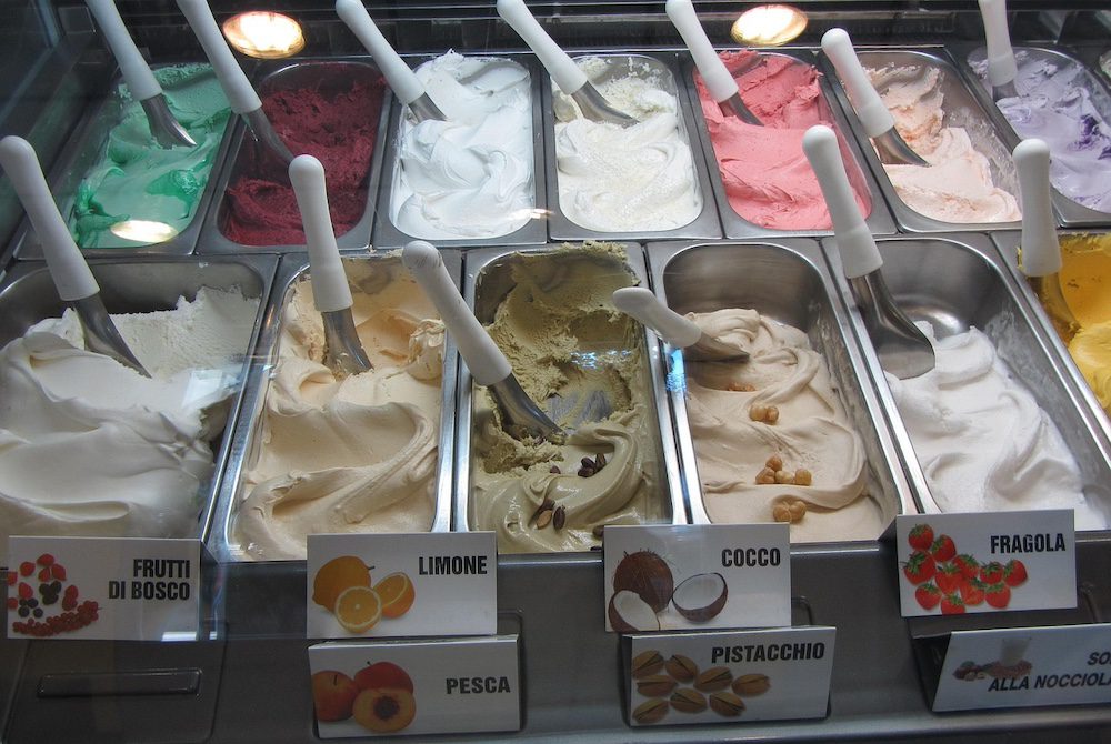 Gusti gelato in gelateria