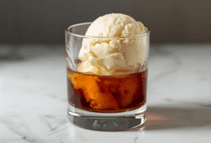 gelato e liquore in bicchiere