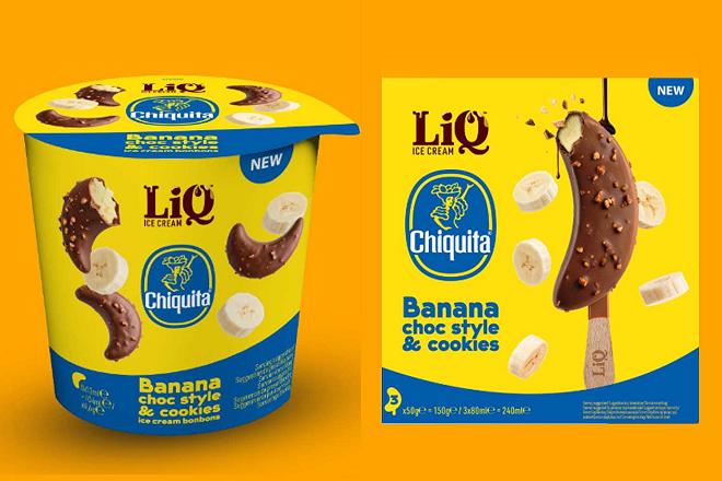 Gelato Chiquita, due varianti del gelato alla banana